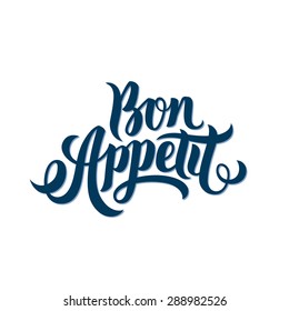 Bonbonappetit Handschrift. Guten Appetit. Handgefertigte Vektorkalligrafie