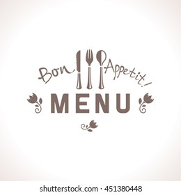 Bon Appetit! Label menu design.
