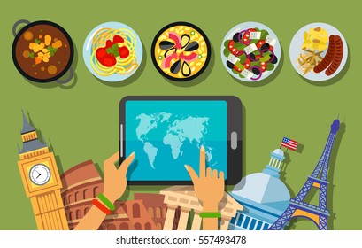 Bon Appetit Poster Design with Dishes