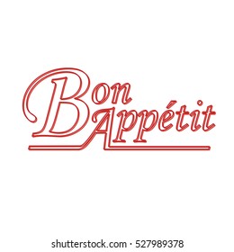 Bon appetit red outlined words text illustration
