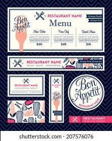 Bon appetit Restaurant Set Menu Graphic Design Template