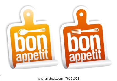 Bon appetit stickers set.