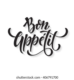 Bon Appetit text. Vector calligraphy.