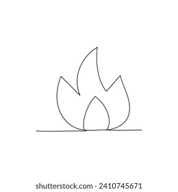 Knochen-Dauerfeuer-Umriss mit einer Linie, Vektorgrafik