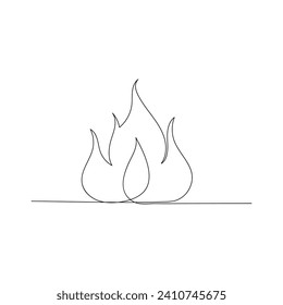 Knochen-Dauerfeuer-Umriss mit einer Linie, Vektorgrafik