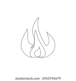 Bon fire continuous one line drawing outline vector  illustration