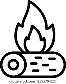 bon fire icon illustration design with outline, this is not made from any AI generation