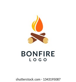 Bon fire logo design - Vector