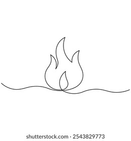 Bon fire single line art, continuous one line drawing of  Isolated outline vector icon 