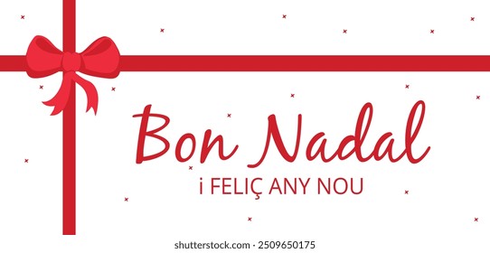 Bon Nadal banner for Christmas text in different language