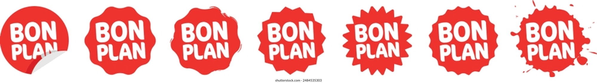 Bon plan, Good deal on red sticker