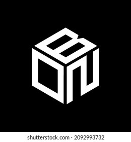 BON Unique abstract geometric vector love letter logo design.