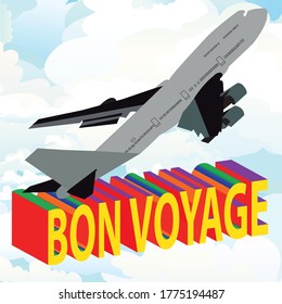 bon voyage 3D vintage vector clip art is the graphic arts,refers to pre-made images used to illustrate any medium