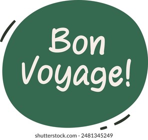 Bon Voyage Badge Vector Illustration