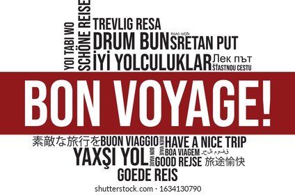 Bon Voyage With Different Languages Banner 