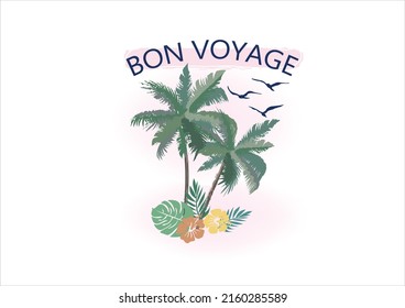 bon voyage hand drawn design 