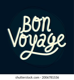 bon voyage hand drawn text design