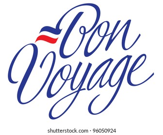 Bon Voyage Hand Lettering Vector