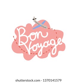 Bon Voyage, Have Nice Trip Banner Template Vector Illustration