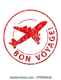 Bon voyage rubber stamp