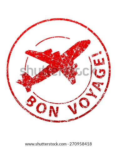 Bon voyage rubber stamp