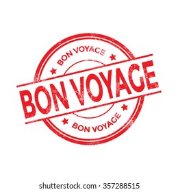 Bon voyage rubber stamp vector