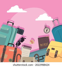 bon voyage set icons scene
