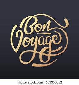 Bon voyage sign handwritten vector illustration