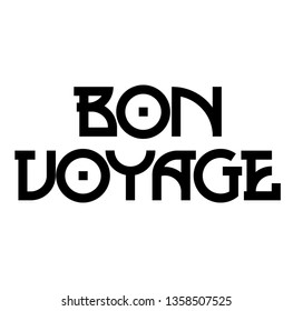 BON VOYAGE stamp on white