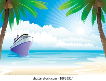 Bon Voyage Vacation Vector Illustration Layers File.