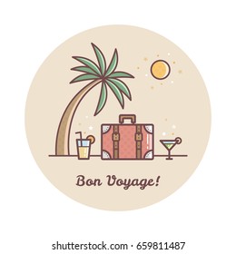 Bon Voyage. Vector illustration.