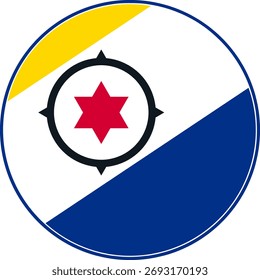 Bonaire Circle Flag, Bonaire Flag Icon