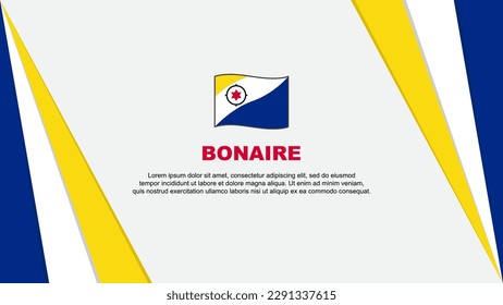 Plantilla de diseño de fondo de resumen de marca Bonaire. Ilustración de vectores de caricaturas del Día de la Independencia de Bonaire. Bandera de Bonaire