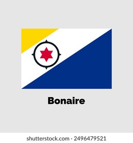 Bonaire flag design vector illustration on a gray background for graphic and web design.