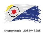 Bonaire flag in grunge brush stroke, vector image