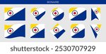 Bonaire flag set. National flag in various shapes. Vector illustration isolated on white background
