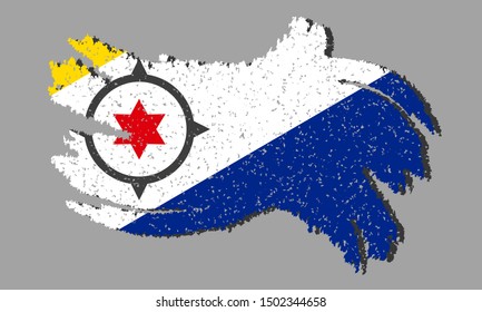 Bonaire grunge flag, Bonaire flag with shadow, vector illustration