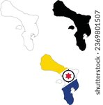 Bonaire Map icon. Bonaire Clipart. Bonaire Flag Map sign. Bonaire Outline. flat style.