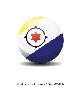 Bonaire national circle button flag background texture. Vector illustration.