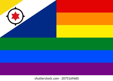 banderas bonaire y arcoiris. ilustración vectorial 2:3
