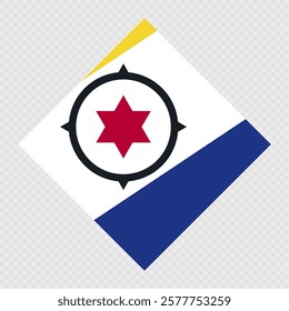 Bonaire rhombus flag. Vector illustration.