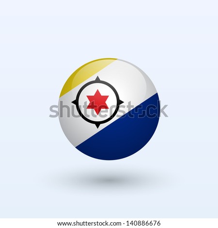 Bonaire round flag. Vector illustration.