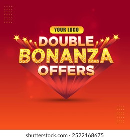 Bonanza Oferta, Venda 3D Logo Label Design. Publicidade, Marketing, Promoção, Venda, Duplo, Desconto