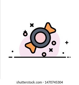 Bonbon, Candy, Sweets  Business Flat Line Filled Icon Vector Banner Template. Vector Icon Template background