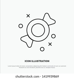 Bonbon, Candy, Sweets Line Icon Vector