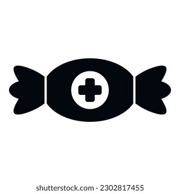 Bonbon cough drops icon simple vector. Sore remedy. Drop flu