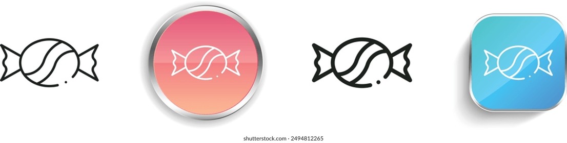 bonbon icon. Thin Linear, Regular and Button Style Design Isolated On White Background
