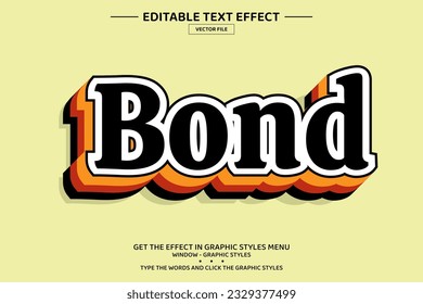 Bond 3D editable text effect template