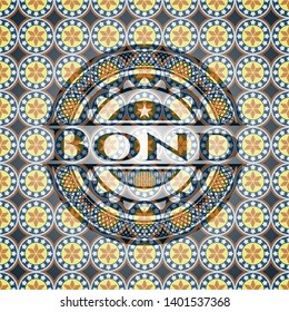 Bond arabic emblem background. Arabesque decoration.