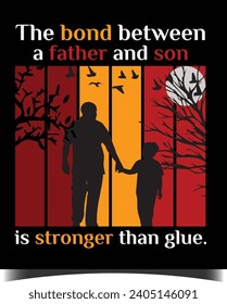 BOND BETWEEN FATHER AND SON T-SHIRT DESIGN,READY FOR PRINT,VINTAGE DESIGN,ILLUSTRATION VECTOR,LUCRETIVE ART DECORATIVE.
